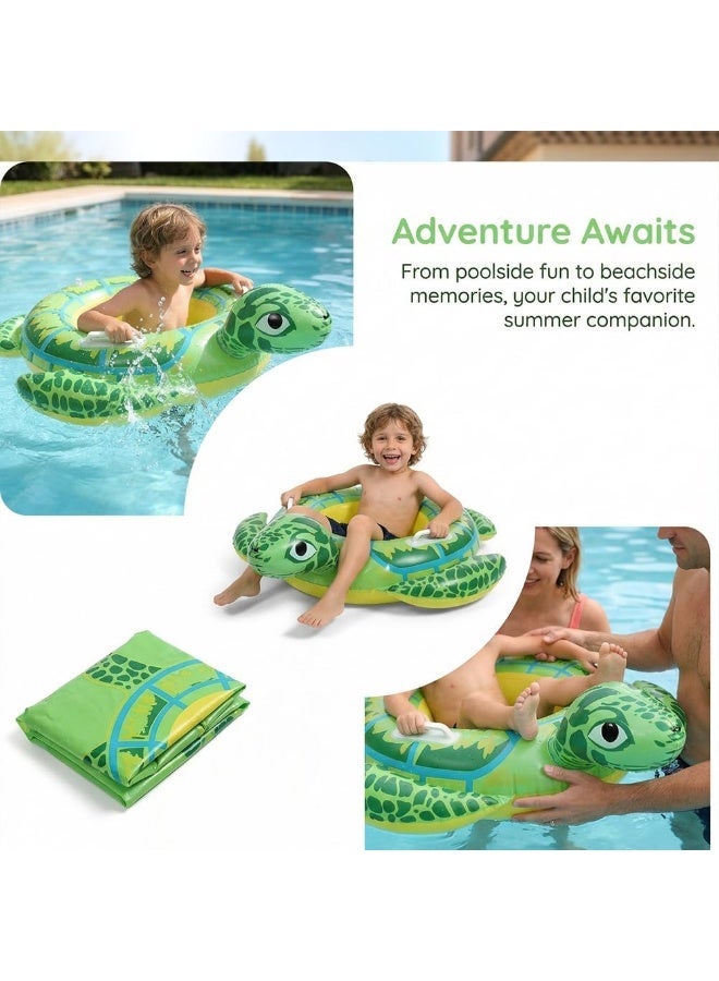 Salab Inflatable Pool Float -Kids Swim Ring, Summer Water Lounger for Swimming Pools | Lightweight Portable Inflatable Swimming Hoop Children, Inflatable Swimming Ring, Sea Turtle Swimming Hoop Perfect for Floating - Image 1