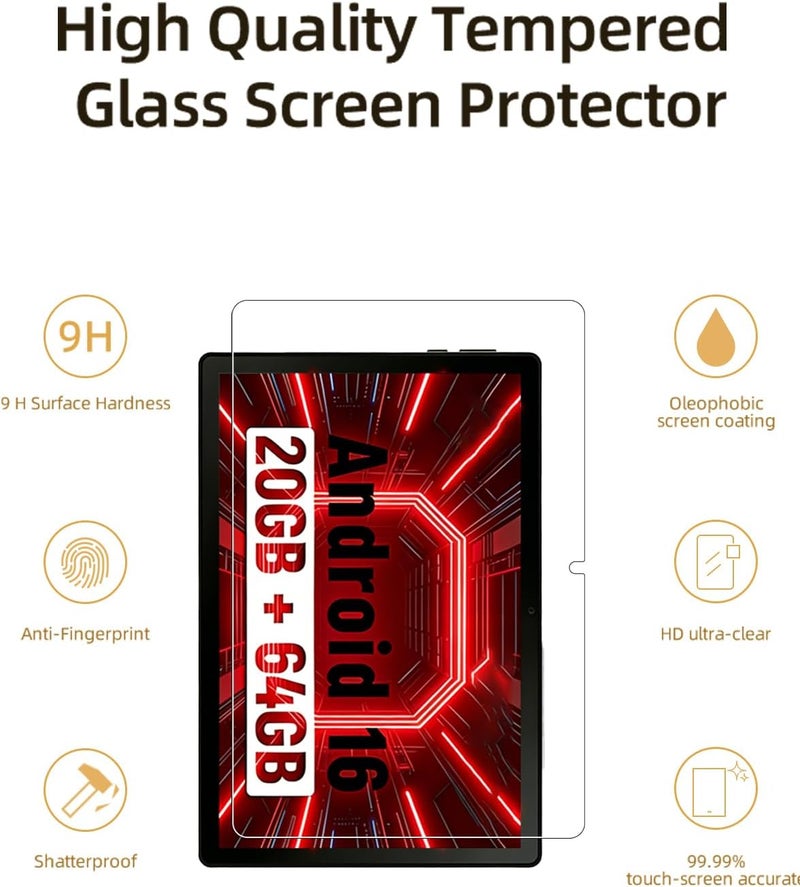 WUNIAK Screen Protector for Jeazans JZPAD-KB10L 10.1", HD Tempered Glass, Anti-Scratch, Touch Sensitive, Anti-Fingerprint, Bubble-Free,1 pack. - Image 2