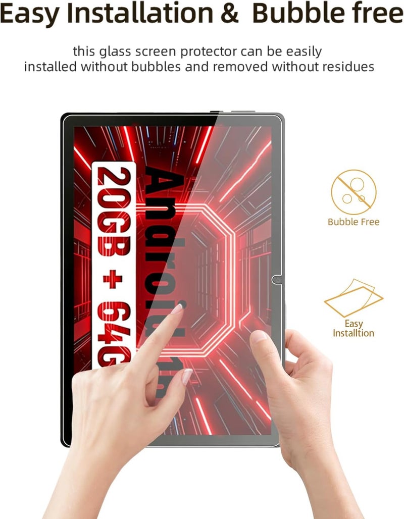WUNIAK Screen Protector for Jeazans JZPAD-KB10L 10.1", HD Tempered Glass, Anti-Scratch, Touch Sensitive, Anti-Fingerprint, Bubble-Free,1 pack. - Image 3