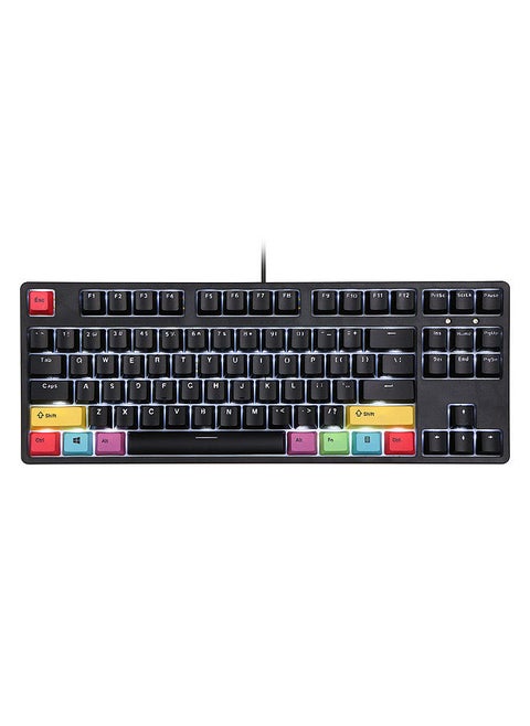 Backlit Mechanical Keyboard N-key Rollover/ Blue Switch/ Macro Recording Keys/ Detachable Frame/ 10 PBT Keycaps Black