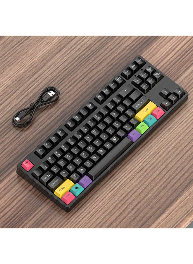Backlit Mechanical Keyboard N-key Rollover/ Blue Switch/ Macro Recording Keys/ Detachable Frame/ 10 PBT Keycaps Black
