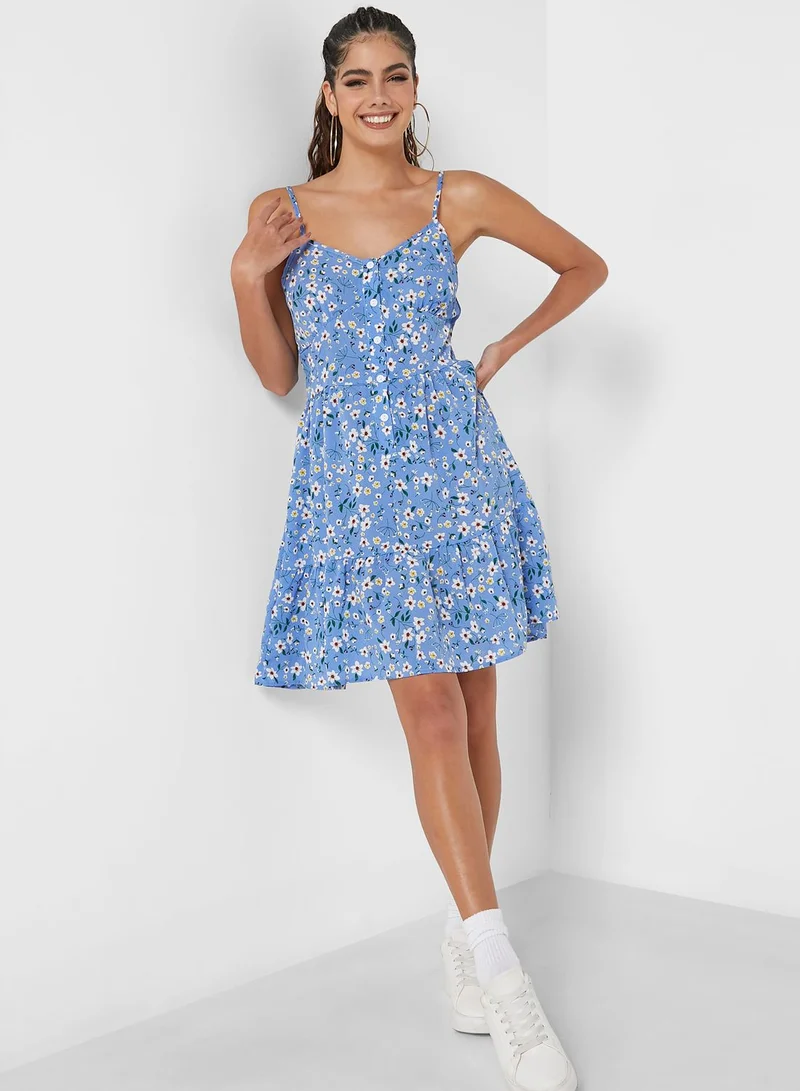 Ginger Printed Strappy Dress