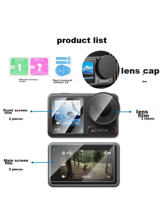 Odd Leaves Qiyefei Tempered Glass Screen Protector, Ar Film Protective Film, Suitable For Dji Action 4 Action Camera Accessories, Lens Cover Protective Case, Action 3 Screen Film, Jingmou Osmo - Image 4