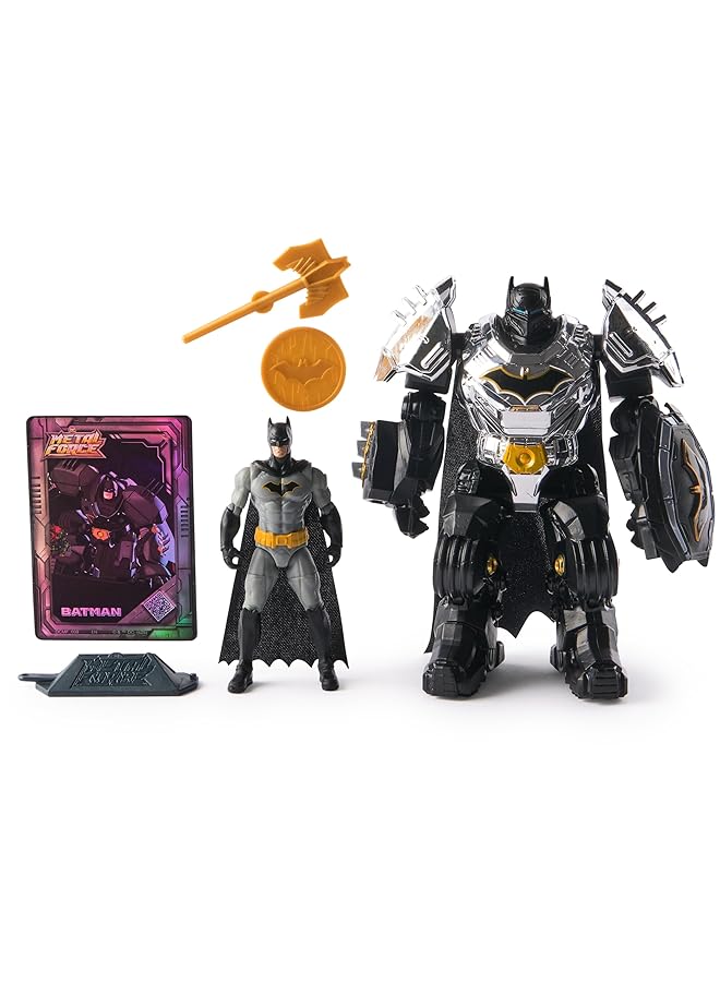 DC Comics Metal Force Batman Action Figure 6 Inch With 4 Inch Mini Figure Built In Blaster And Armor Suit Super Hero Kids Toys For Boys And Girls Ages 4 And Up - Image 1