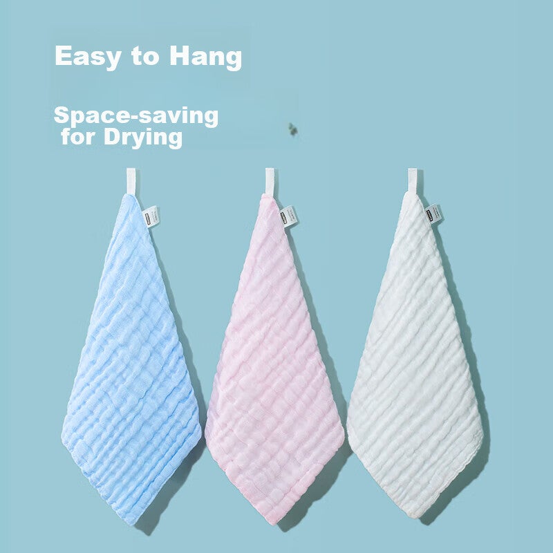 JD Jing Zao Kaili Baby Gauze Square Towels, 6-Layer, 5-Pack, Pure Cotton Drool Bibs for Face Washing And Bathing, 3030 Cm - Image 4