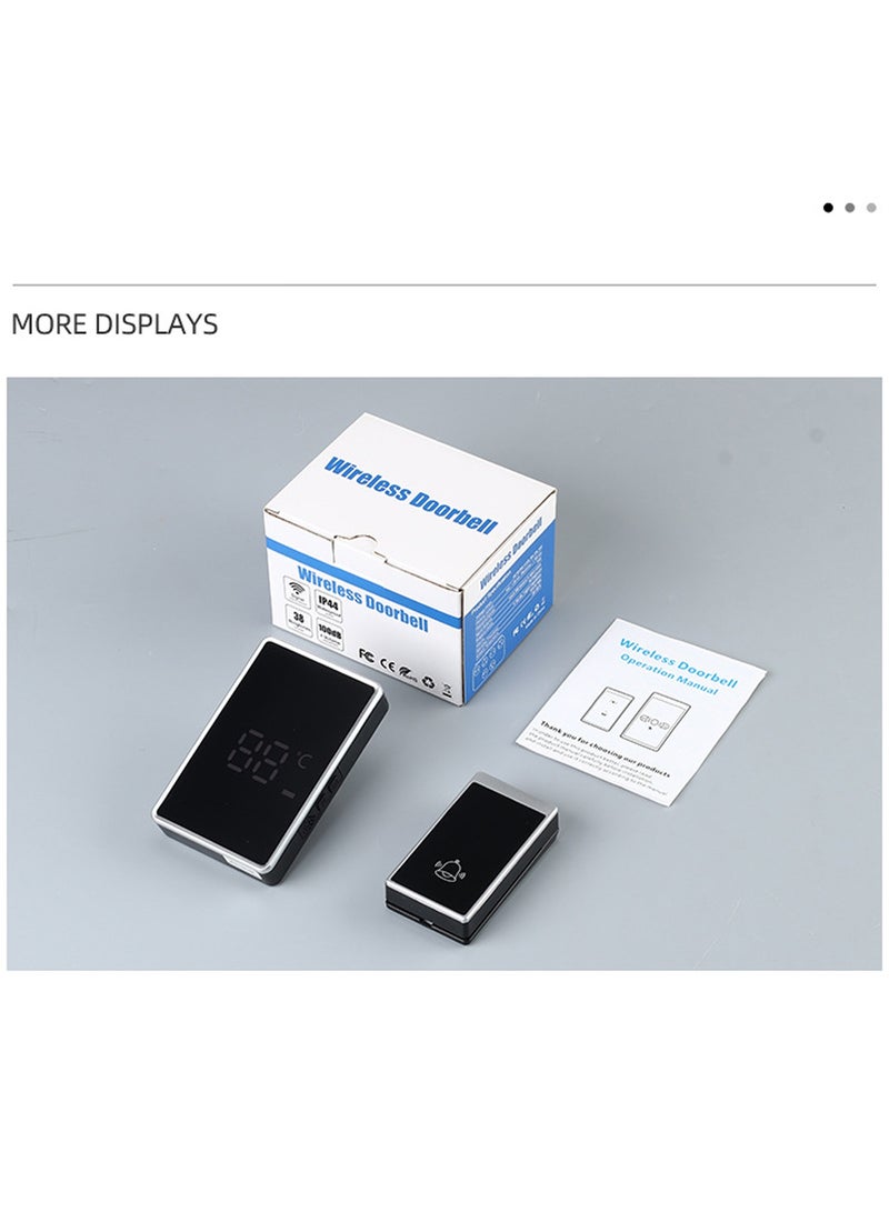 جرس باب لاسلكي مزود بشاشة LED للطقس، ومستوى صوت قابل للتعديل، ومقاوم للماء IP44، واختراق قوي للجدار وسهولة الاقتران - مثالي للمنزل والشقة والمكتب والمستودع وكبار السن وضعاف السمع  - Image 5