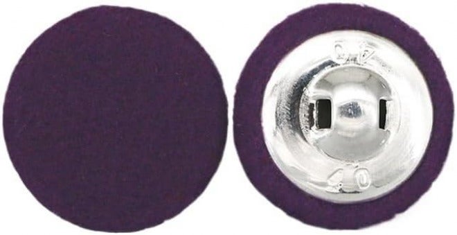 10pcs Fabric Cloth Buttons with Metal Shank, Round Sewing Buttons for Jacket Coat Shirt Suits Bridal(Dark Purple,20mm) - Image 1