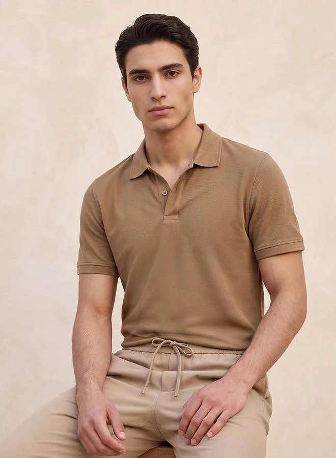 Splash FAV Short Sleeves Textured Pique Polo T-shirt