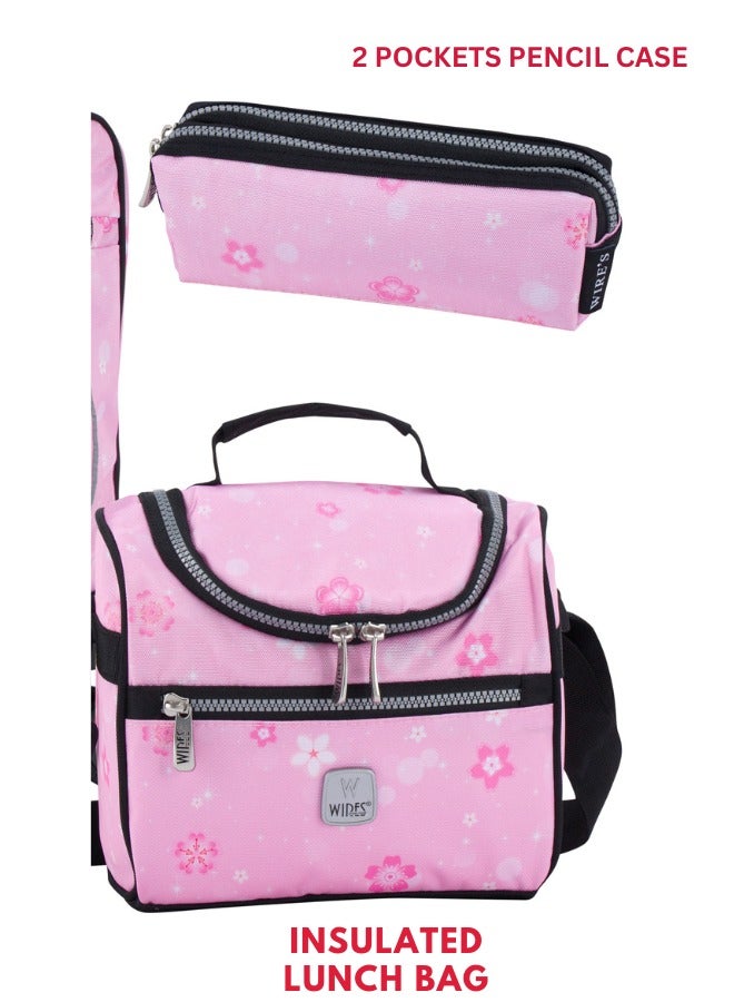 Wires 3 Piece Kids School Trolley Bag laptop compartment 8 Wheels With Lunch bag u0026 Pencil Case - Image 5