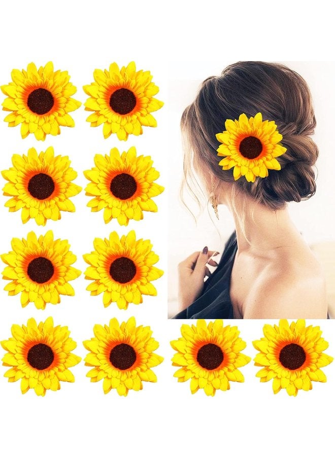 أوزيغالور 10 قطعة من القلادات الزهور الكبيرة للنساء والفتيات أزياء زهرة الشمس البلدوز الفتيات - Image 1