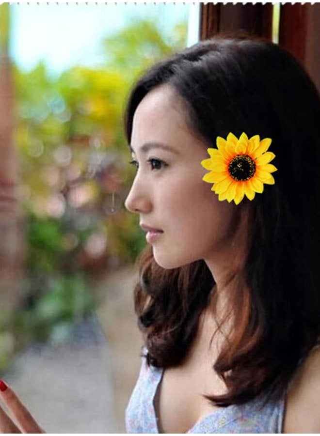 أوزيغالور 10 قطعة من القلادات الزهور الكبيرة للنساء والفتيات أزياء زهرة الشمس البلدوز الفتيات - Image 2