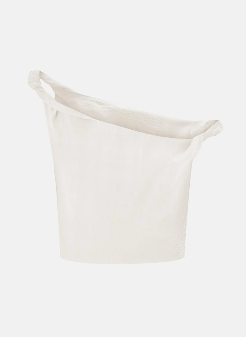 Lichi One shoulder top in crinkle-effect fabric