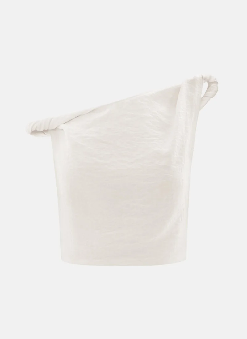 Lichi One shoulder top in crinkle-effect fabric