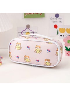 Large Capacity Girls Pencil Case School Supplies Box Cartoon Pencil Box Primary School Students Korean Style Unisex Happy Cat