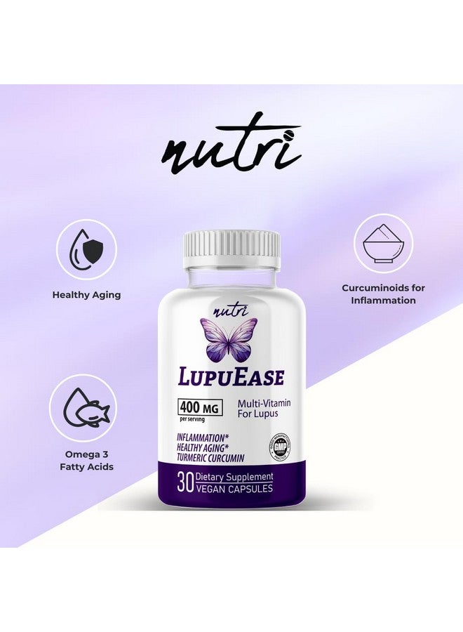 Nature'S Fusions منتجات تخفيف الذئبة من ناتشرز فيوجنز لوبيز - مكملات متعددة الفيتامينات - فيتامين C، D3، E، B12، مستخلص الكركم (معيار 95% كركمينويد) - أحماض دهنية أوميغا 3 - إمداد لمدة 30 يوم - 400 ملغ - Image 2