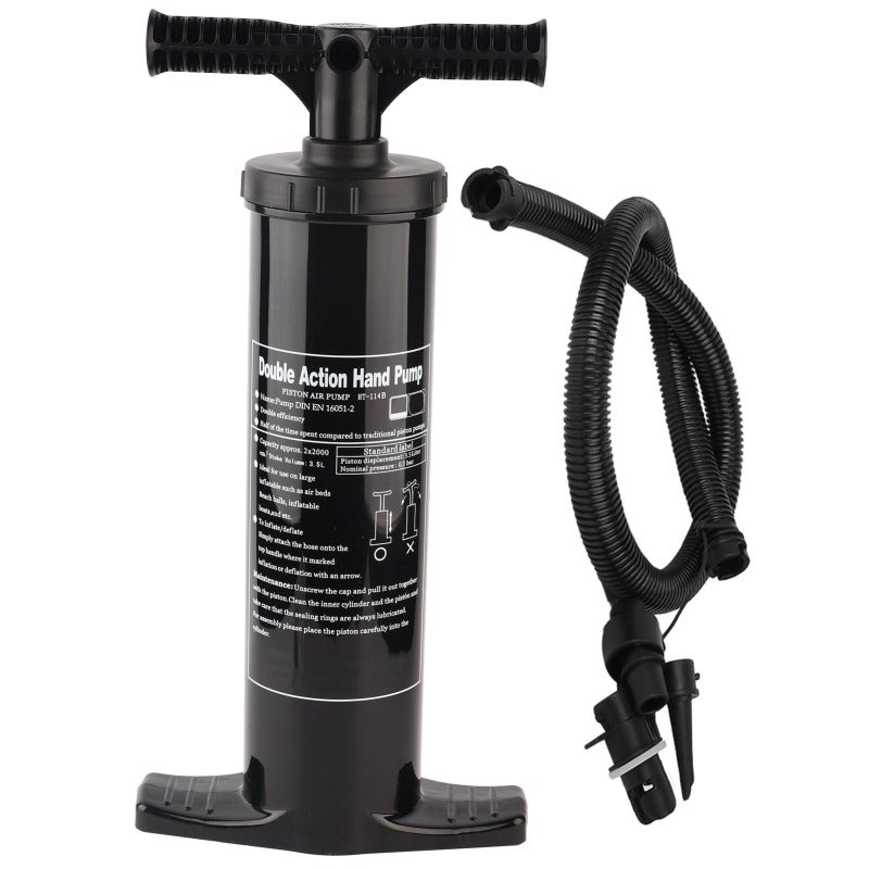 Stermay Two Way Air Pump Compact Lightweight Fast Dual-Stroke Airflow Portable Hand Pump - Easy to Use for Camping Inflatable Beds Rubber Boats Large Inflatables - Image 1