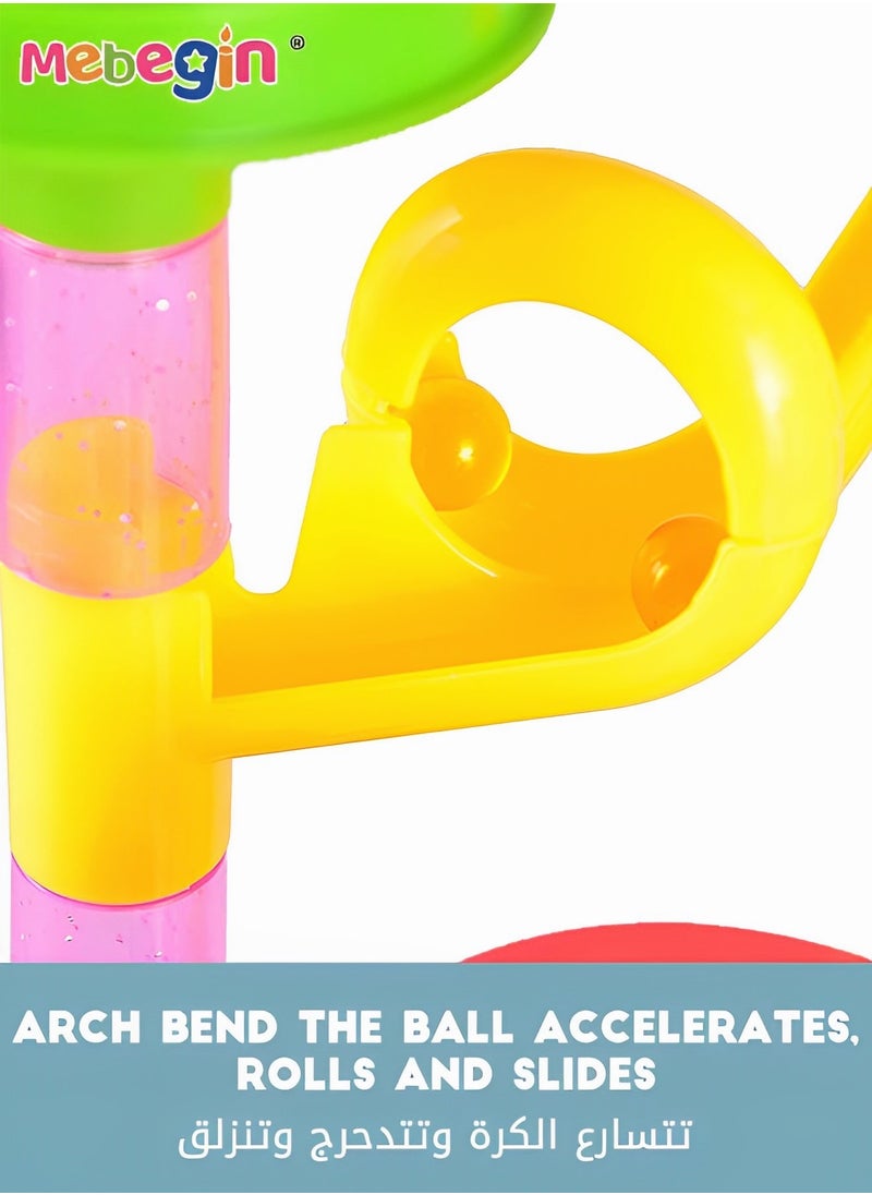 MEBEGIN - Marble Run Set 133pcs Construction Building Blocks Toys,3D Stacking Blocks Track Toys DIY Assembly Maze Pipe Building Sets - Image 1