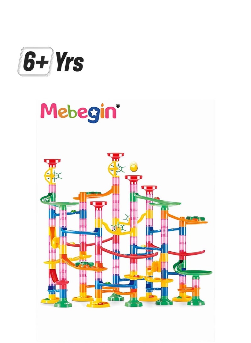 MEBEGIN - Marble Run Set 133pcs Construction Building Blocks Toys,3D Stacking Blocks Track Toys DIY Assembly Maze Pipe Building Sets - Image 1