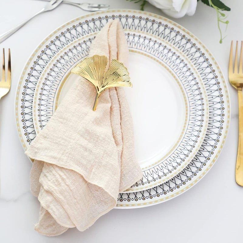 JINVASE Dinner Cloth Napkins 10 PackGauze Napkins 100 Natural Soft CottonWashable Napkins Great for Weddings DecorativeDinner PartiesFamily Everyday Use40 40cm 16 16 inchesBeige - Image 2