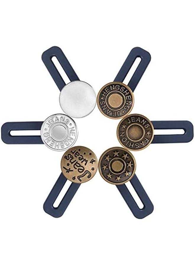 6 PCS Pants Extender on,  Waistband Extender ons for Men and Women, Jeans Waist Expander Metal Buckle No Sew Buckle for Expander Jeans Pants Collar (1.4in) - Image 4