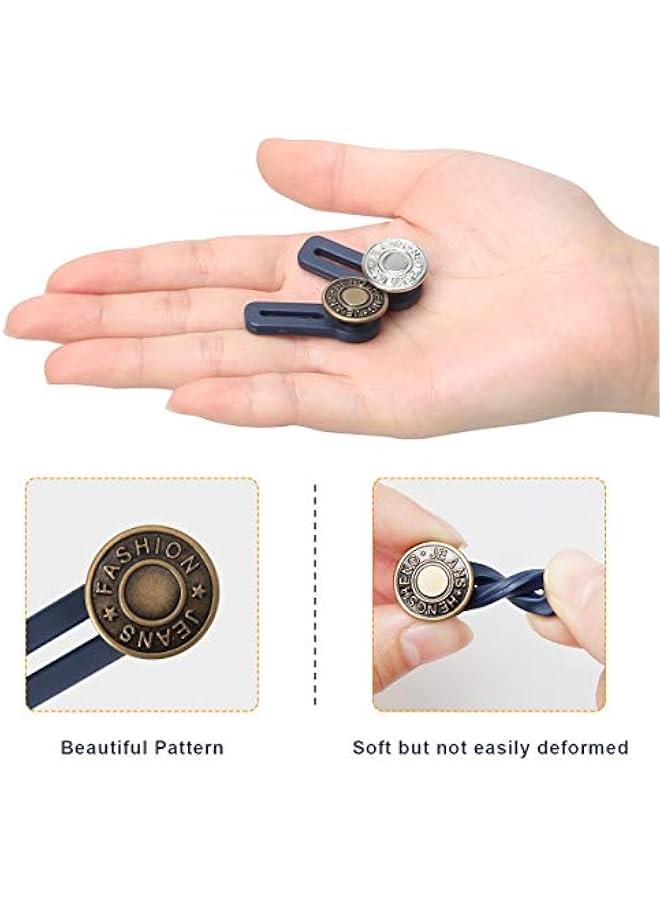 6 PCS Pants Extender on,  Waistband Extender ons for Men and Women, Jeans Waist Expander Metal Buckle No Sew Buckle for Expander Jeans Pants Collar (1.4in) - Image 3