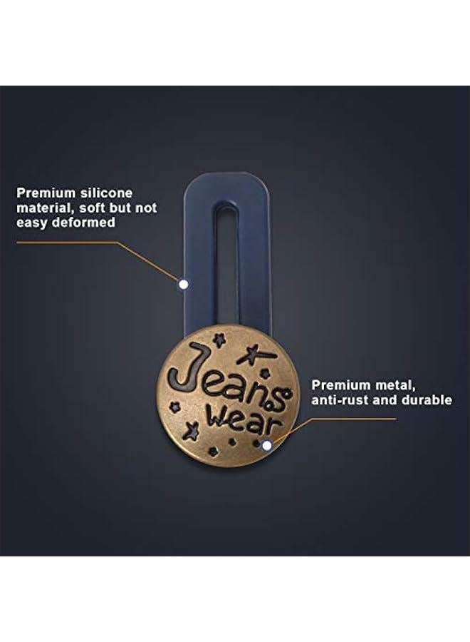 6 PCS Pants Extender on,  Waistband Extender ons for Men and Women, Jeans Waist Expander Metal Buckle No Sew Buckle for Expander Jeans Pants Collar (1.4in) - Image 5