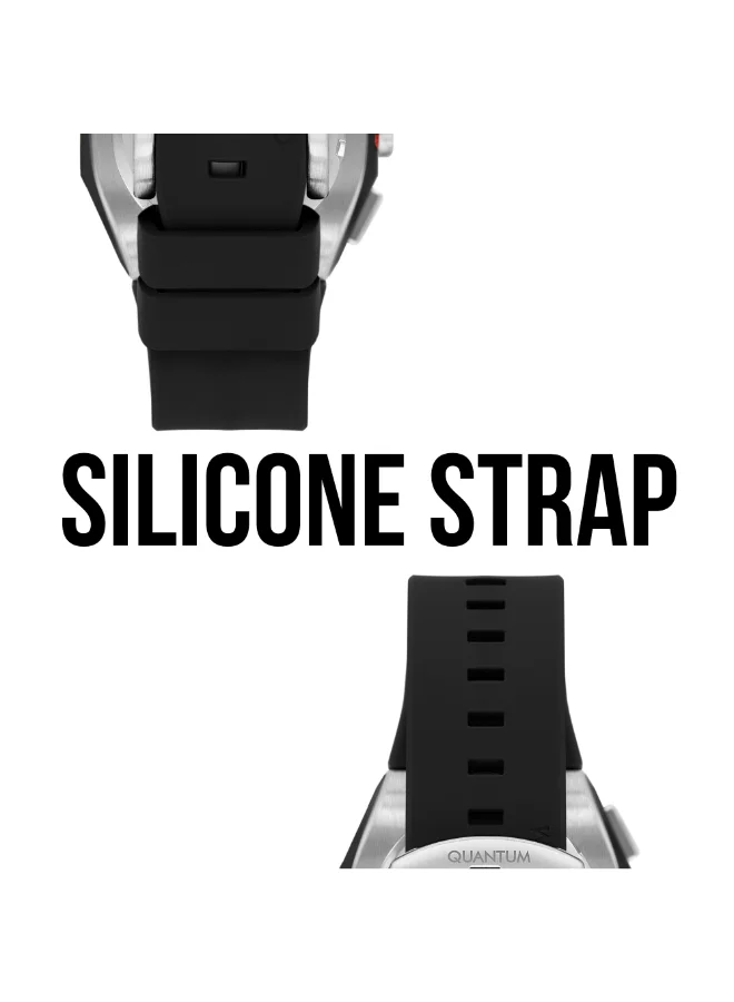 Quantum black Men's Silicone Chronograph Watch HNG1170.351 - 46 mm for Men | Best Price UAE