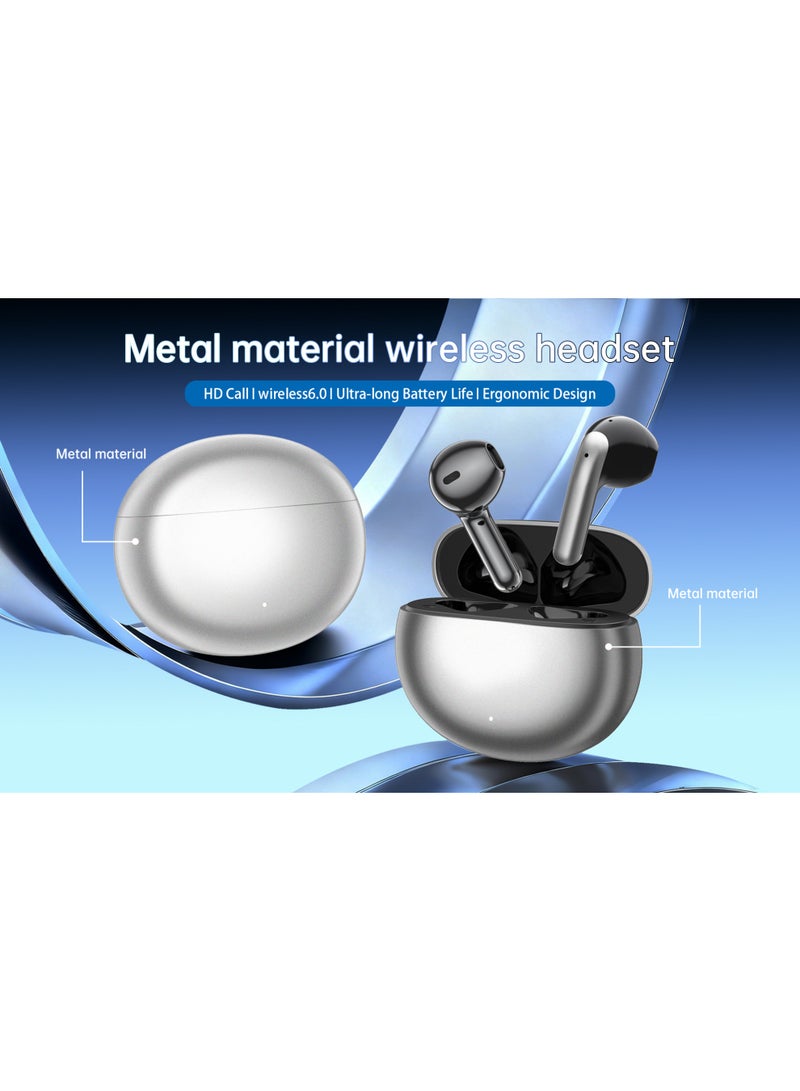 TWS Bluetooth Earbuds Wireless with Dual 13mm Copper Ring Speakers, Touch Control, 4-5H Playtime - Gun Black & Silver - Image 1