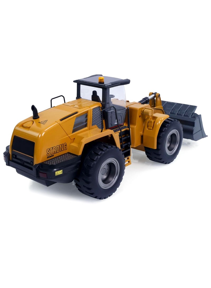 HUINA MYTOYS 1583 1/14 Scale 10-Channel RC Wheel Loader Toy Truck with Alloy Cab and Bucket - Image 3
