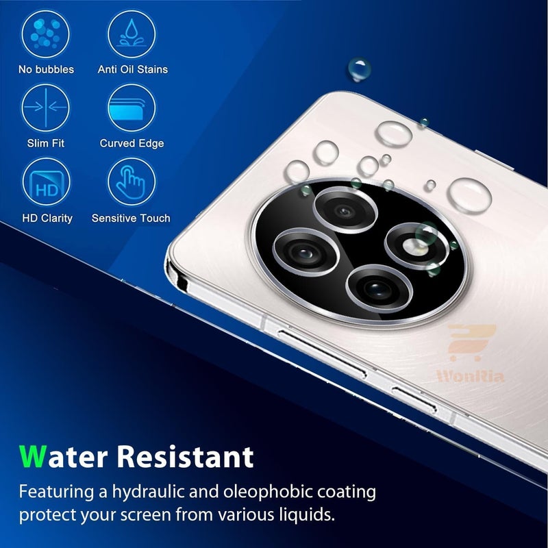 WonRia حامي عدسة الكاميرا الخلفية لهاتف OnePlus 13R 5G - زجاج واقي [3D متميز] - عبوة من 1 - Image 4