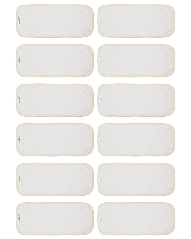 Babygoal Baby Cloth Diaper Inserts 12pcsReusable 3 Layer Rayon from Bamboo Inserts for Cloth Diapers and Diaper Covers 12X