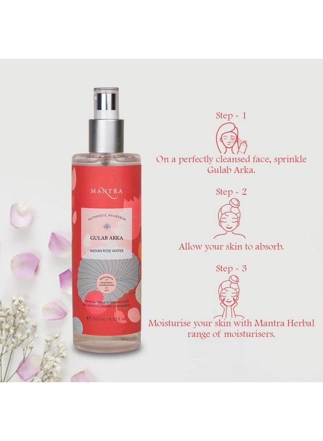 Mantra (By Baidyanath Research Foundation) Herbal Gulab Arka Indian Rose Water Refreshing Toner 250 Ml - Image 5