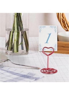 Generic 20pcs Mini Place Card Holders, Heart Place Table Number Holders, Table Card Holders for Photos, Food Signs, Memo Notes, Weddings, Restaurants, Birthdays (Red)  - Image 5