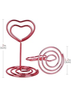 Generic 20pcs Mini Place Card Holders, Heart Place Table Number Holders, Table Card Holders for Photos, Food Signs, Memo Notes, Weddings, Restaurants, Birthdays (Red)  - Image 2