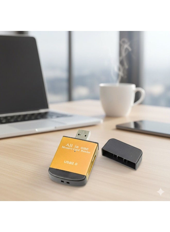 TXY 4-in-1 USB 2.0 to SD Micro SD TF MS MMC M2 Card Reader Laptop Card Reader, Smart Memory Card Reader 4-in-1 Card Adapter - Image 1