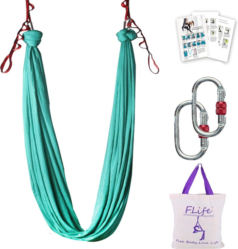 Flife Aerial Silk Yoga Hammock & Swing for yoga Inversion,Strength training,starter hardware kit - Image 1