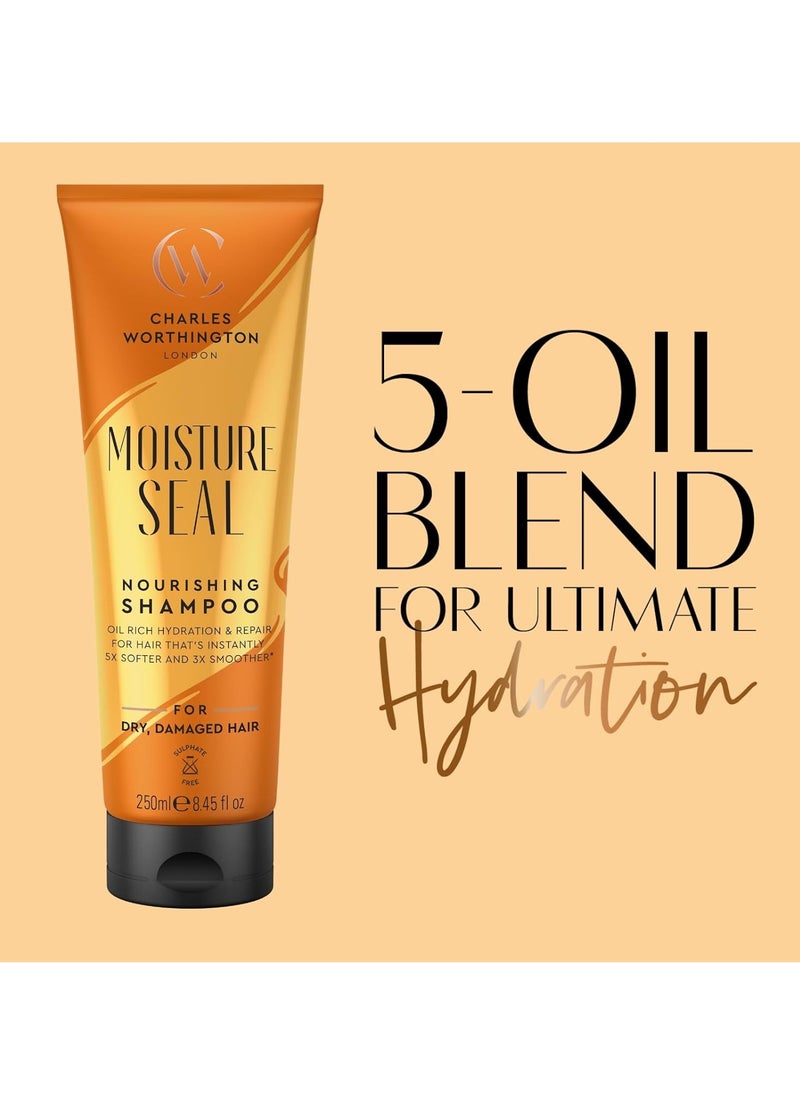 CHARLES WORTHINGTON Moisture Seal Nourishing Shampoo Coconut Argan and Macadamia Oils Salon Shampoo for Deep Moisture 250 ml  - Image 2