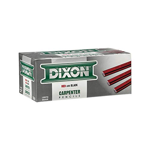 Dixon ORIOLE CARPENTER PENCIL, MEDIUM, BLACK LEAD, RED BARREL, DOZEN - Image 4