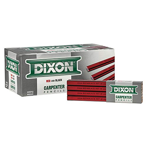 Dixon ORIOLE CARPENTER PENCIL, MEDIUM, BLACK LEAD, RED BARREL, DOZEN - Image 3
