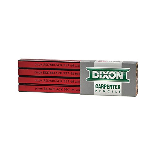 Dixon ORIOLE CARPENTER PENCIL, MEDIUM, BLACK LEAD, RED BARREL, DOZEN - Image 1