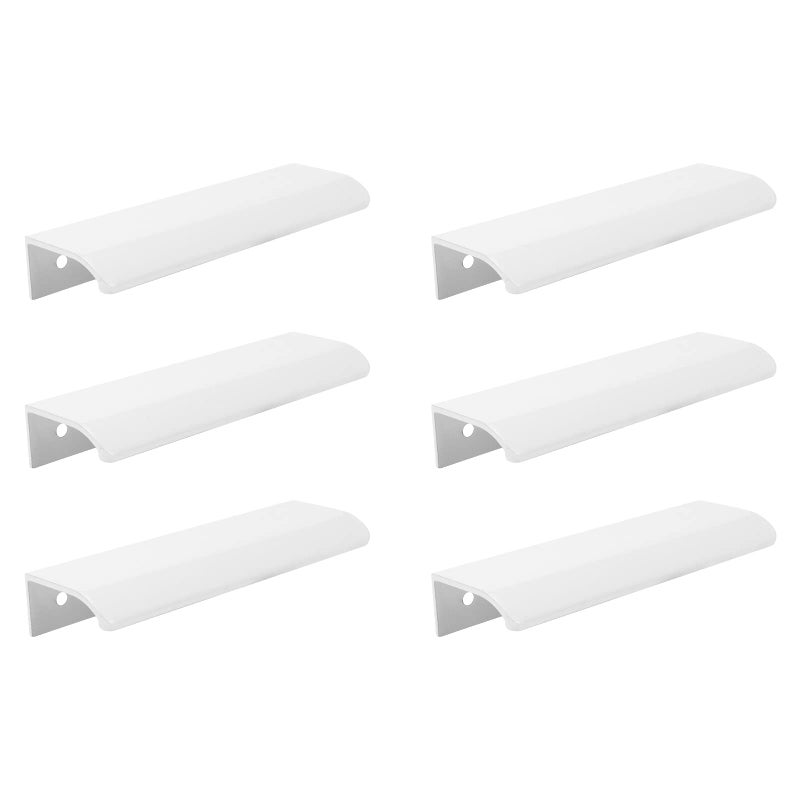 Tsnamay مجموعة تسناماي من 6 قطع، مقابض سطحية بيضاء مقوسة بطول 4.72 بوصة، مقابض حواف بيضاء، مقابض أدراج أثاث، مقابض خزائن مخفية، قطر الفتحة 3.78 بوصة / 96 مم - Image 1