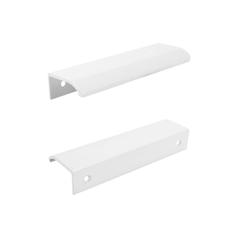 Tsnamay مجموعة تسناماي من 6 قطع، مقابض سطحية بيضاء مقوسة بطول 4.72 بوصة، مقابض حواف بيضاء، مقابض أدراج أثاث، مقابض خزائن مخفية، قطر الفتحة 3.78 بوصة / 96 مم - Image 2