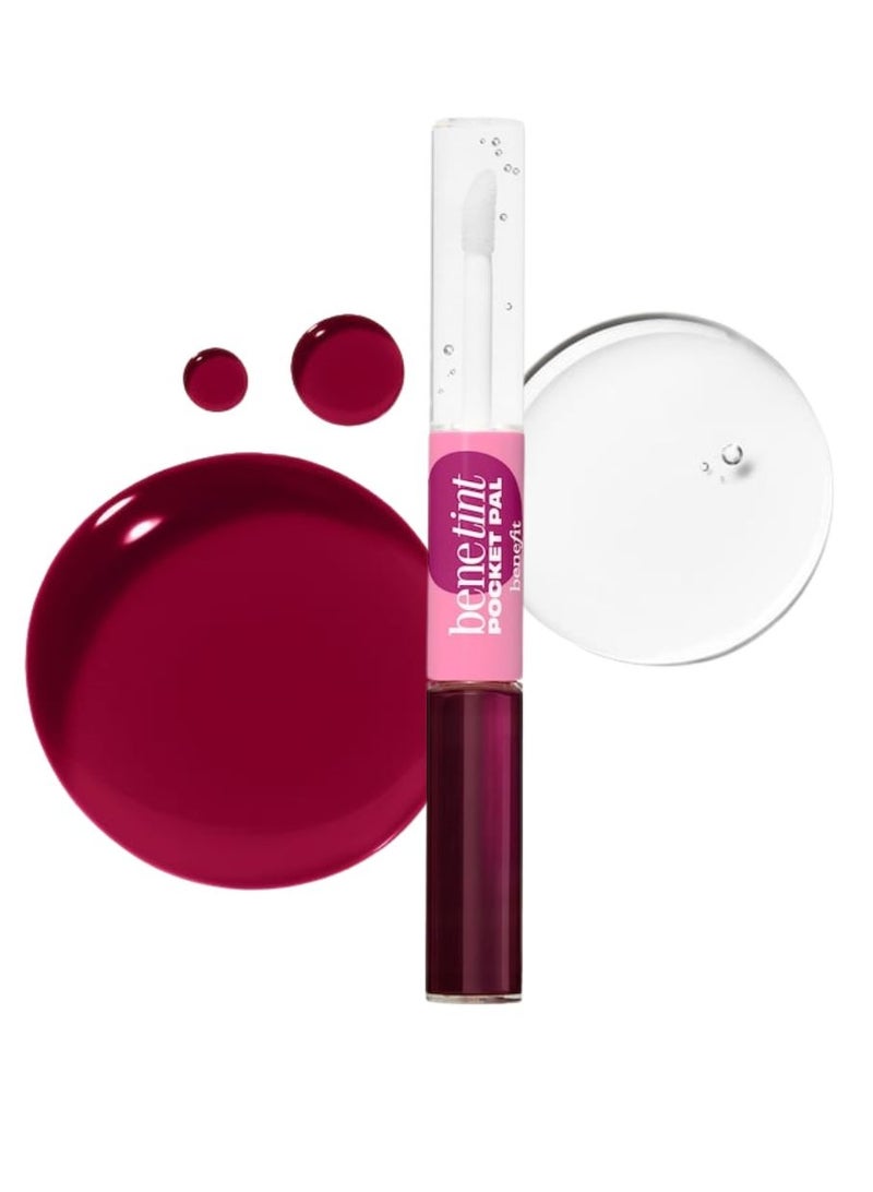 Benefit Benetint Pocket Pal Dual-Ended Longwear Lip Stain & Gloss  Rasberry - Raspberry-Tinted Lip Stain & Clear Gloss, Long-Wearing 2-in-1 Formula, 2.6 mL - Image 1