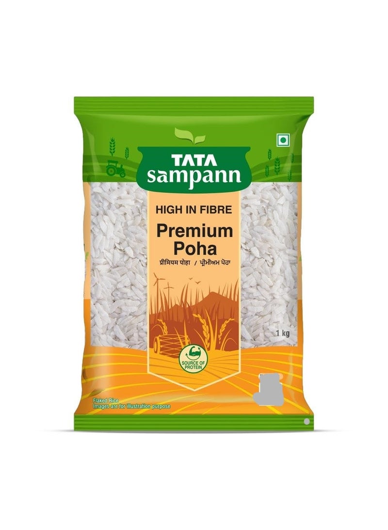 Tata Sampann, High in Fibre Premium Poha(Thick), 1kg - Image 1