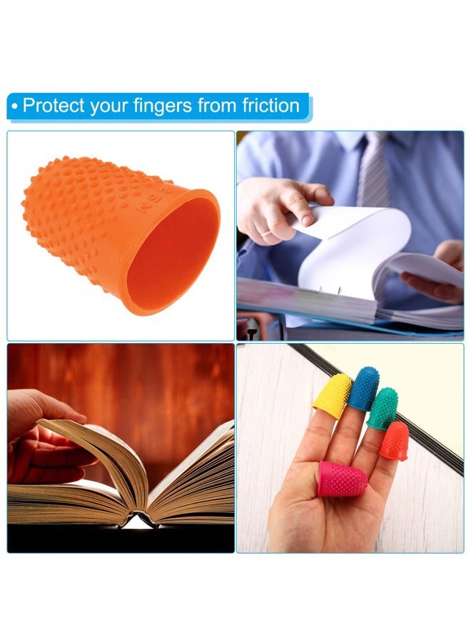 PATIKIL 0.87x1.3 Inch Rubber Finger Tips, 10 Pack Silicone Thumb Fingertip Protector Covers Guard Pads Thimble Grips for Office Counting Sewing, Orange XL Size  - Image 5