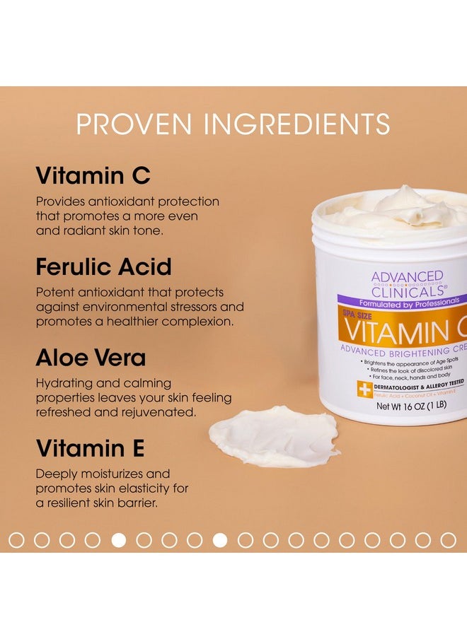 Advanced Clinicals Advanced Clinicals Vitamin C Body Lotion + Potent Vitamin C Serum 2pc Bundle | Face Serum & Body Cream Brightening Skin Care Set & Kits For Wrinkles, Dark Spots, Dry Skin, & Uneven Skin Tone, 2-Pack  - Image 3