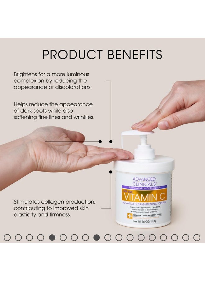 Advanced Clinicals Advanced Clinicals Vitamin C Body Lotion + Potent Vitamin C Serum 2pc Bundle | Face Serum & Body Cream Brightening Skin Care Set & Kits For Wrinkles, Dark Spots, Dry Skin, & Uneven Skin Tone, 2-Pack  - Image 4