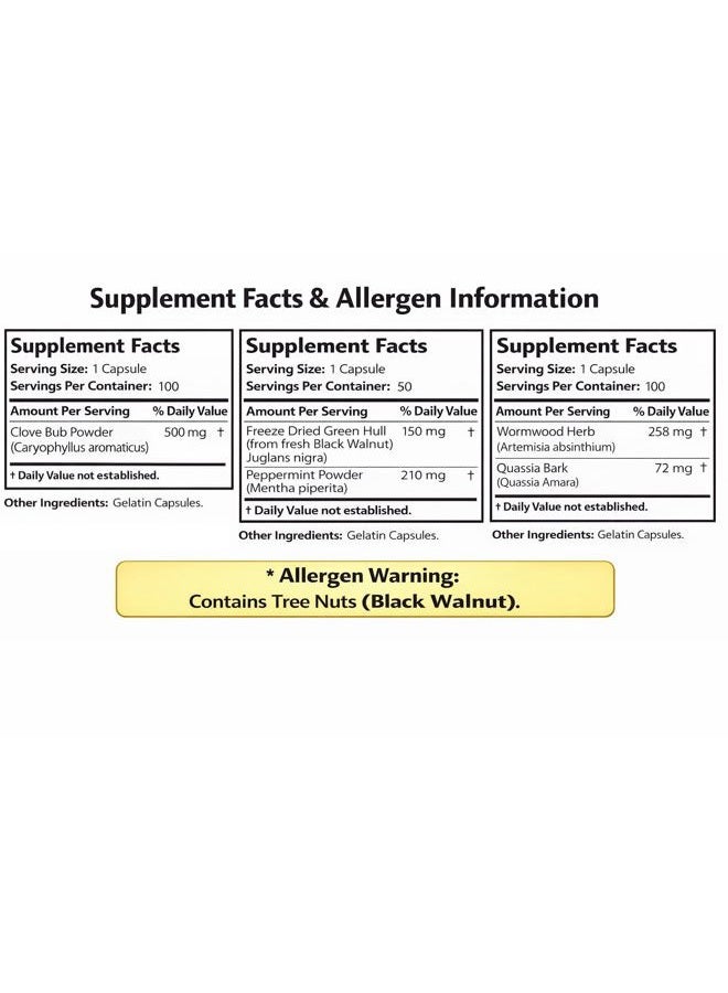 Dr Clark Store Dr. Clark Store Intestine Support & Cleanse Kit - With Freeze-Dried Green Black Walnut Hulls, Wormwood, and Cloves-Helps Maintain Optimum Intestinal Function - Image 2