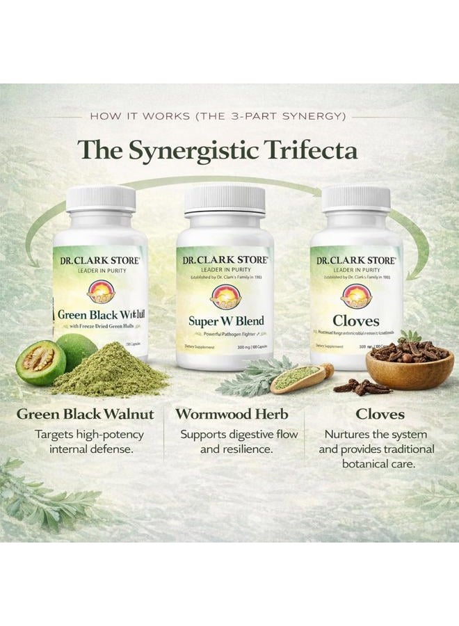 Dr Clark Store Dr. Clark Store Intestine Support & Cleanse Kit - With Freeze-Dried Green Black Walnut Hulls, Wormwood, and Cloves-Helps Maintain Optimum Intestinal Function - Image 3