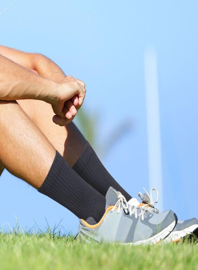YUEDGE Mens Socks Black Moisture Wicking Cushioned Anti-Odor Work Socks For Men Size 10-13, Casual Thick Cotton Cushioned Crew Socks, Multipack, 5 Pairs - Image 5